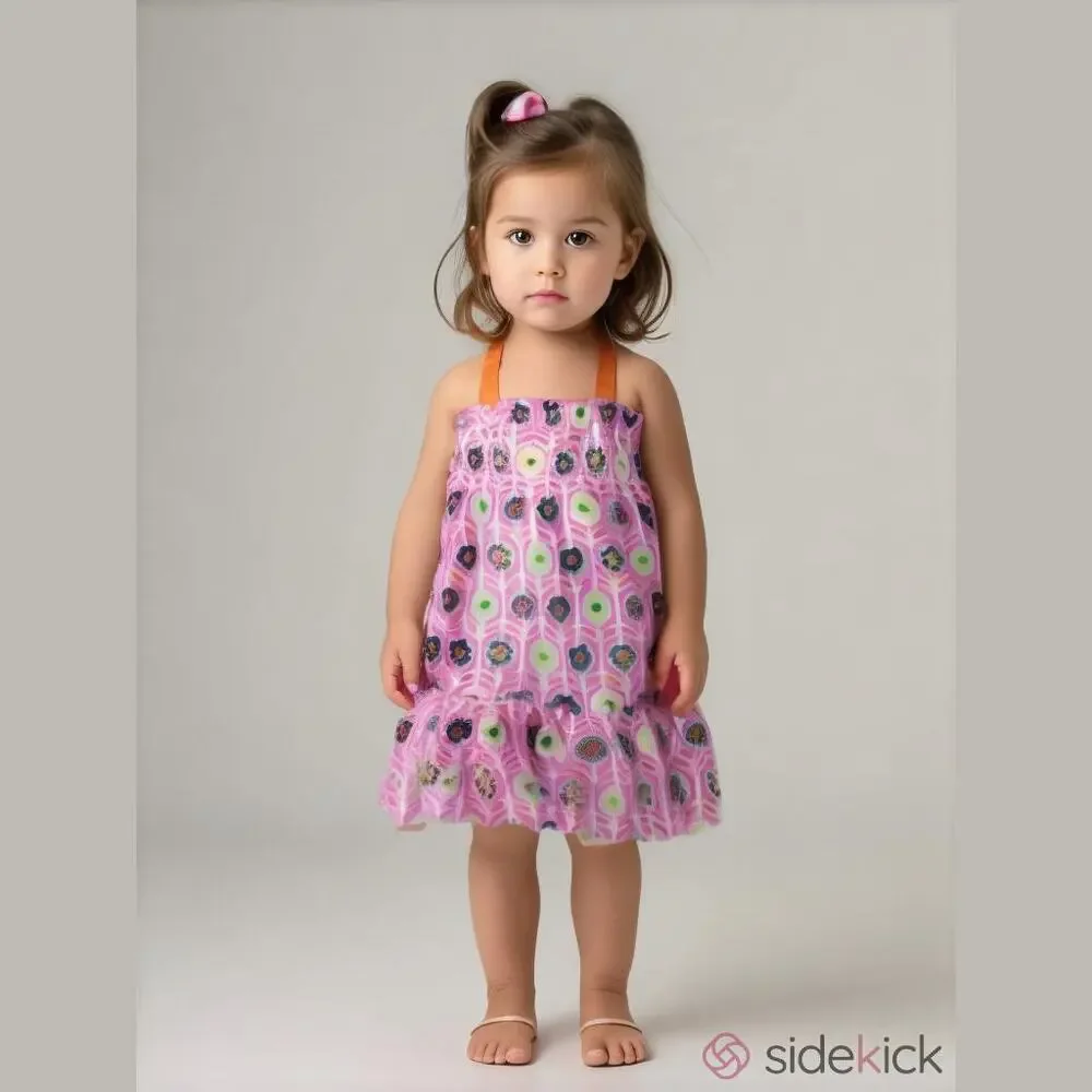 Hanna Andersson Girls Dress Size 80 18-24 Months Orange Pink Flowers